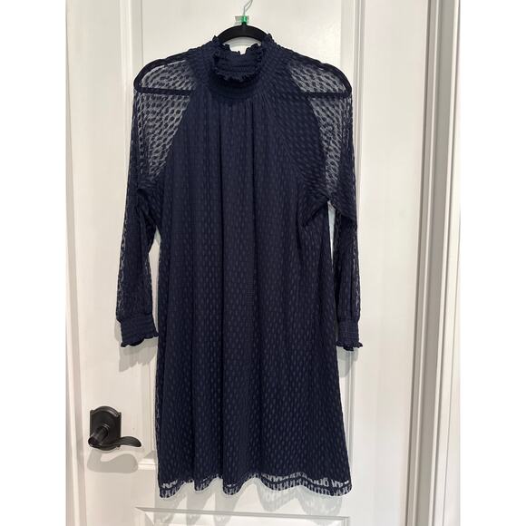 MSRP $79 Nina Leonard Sheer Trapeze Dress in Navy Size XL | SAME DAY SHIP - Picture 3 of 9